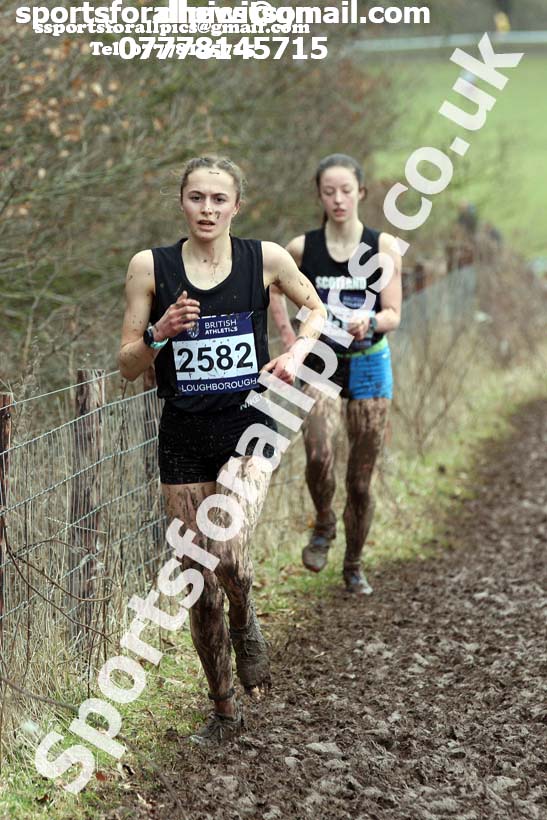 Womens under-20s 2018 British Inter Counties Cross Country Champs., Prestwold Hall, Loughborough. Photo: David T. Hewitson/Sports for All Pics
